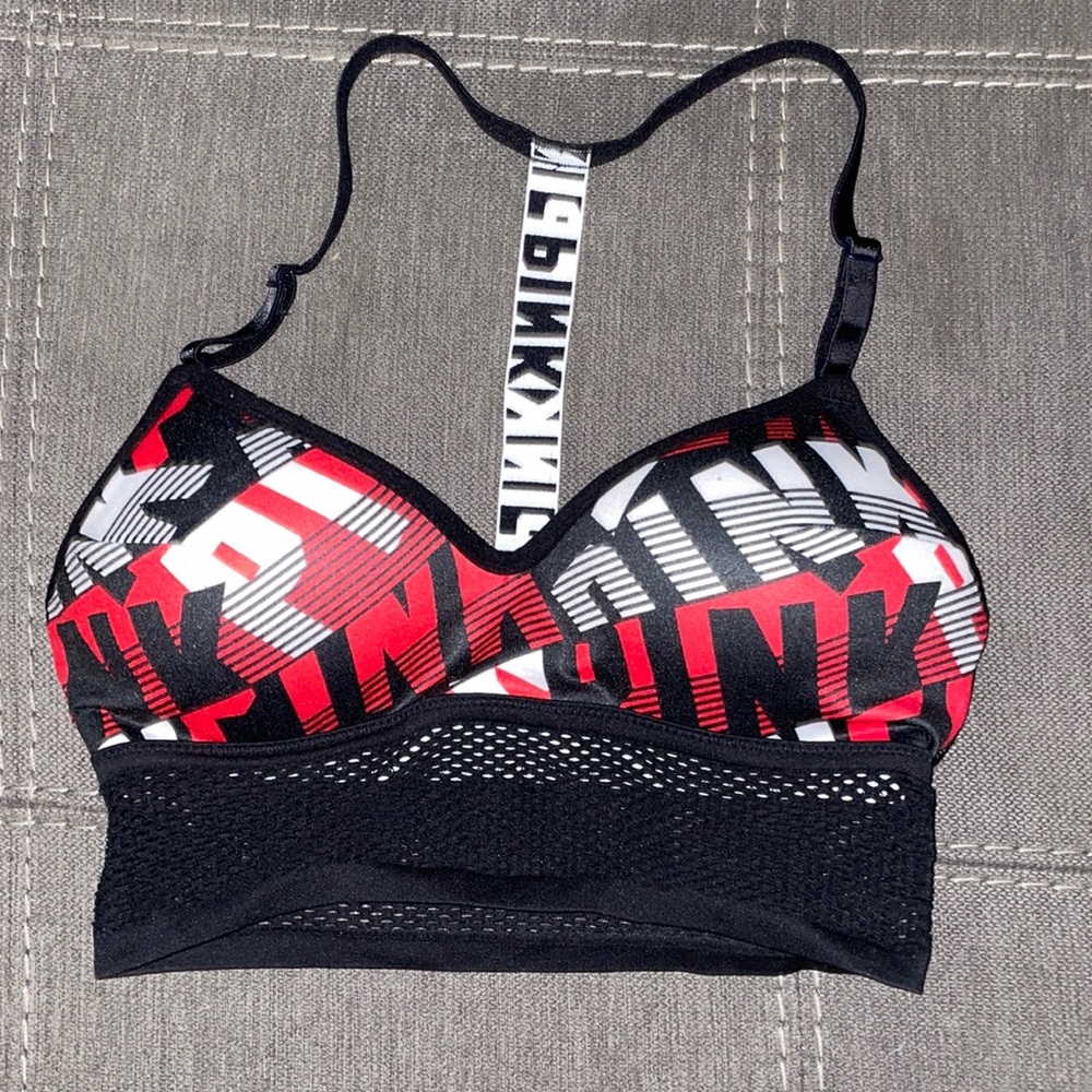 Pink XS padded Logo sports bras New w/o tags